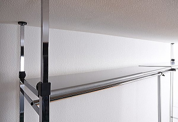 画像11: 突っ張り ラック クローゼット ハンガーラック バリエーション ワイド 光沢  角パイプ採用【奥行47.2cm】【幅150〜250cm】【高さ215〜290cm】/ 突っ張り 収納 ラック 棚 クローゼット収納ラック 収納棚 ハンガーラック 収納ケース 吊り下げ収納 大容量 オープンラック スリムラック 北欧 押入れ