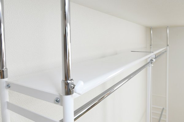 画像24:  突っ張り ツッパリ クローゼット ハンガーラック 奥行３０cm  ハイタイプ/ワイド カラー3色 【奥行30cm】【幅111〜200cm】【高さ218〜280cm】/ 収納 ラック 棚 クローゼット収納ラック 収納棚 ハンガーラック 収納ケース ワードローブ  吊り下げ収納 大容量 木製 オープンラック スリムラック 北欧 押入れ 引き出し 押入れ