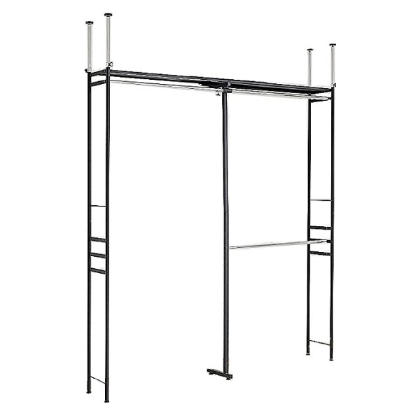 画像6:  突っ張り ツッパリ クローゼット ハンガーラック 奥行３０cm  ハイタイプ/ワイド カラー3色 【奥行30cm】【幅111〜200cm】【高さ218〜280cm】/ 収納 ラック 棚 クローゼット収納ラック 収納棚 ハンガーラック 収納ケース ワードローブ  吊り下げ収納 大容量 木製 オープンラック スリムラック 北欧 押入れ 引き出し 押入れ