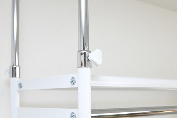 画像23:  突っ張り ツッパリ クローゼット ハンガーラック 奥行３０cm  ハイタイプ/ワイド カラー3色 【奥行30cm】【幅111〜200cm】【高さ218〜280cm】/ 収納 ラック 棚 クローゼット収納ラック 収納棚 ハンガーラック 収納ケース ワードローブ  吊り下げ収納 大容量 木製 オープンラック スリムラック 北欧 押入れ 引き出し 押入れ