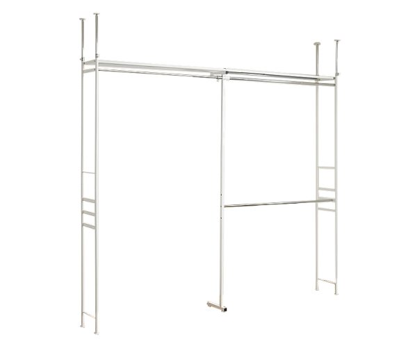 画像25:  突っ張り ツッパリ クローゼット ハンガーラック 奥行３０cm  ハイタイプ/ワイド カラー3色 【奥行30cm】【幅111〜200cm】【高さ218〜280cm】/ 収納 ラック 棚 クローゼット収納ラック 収納棚 ハンガーラック 収納ケース ワードローブ  吊り下げ収納 大容量 木製 オープンラック スリムラック 北欧 押入れ 引き出し 押入れ