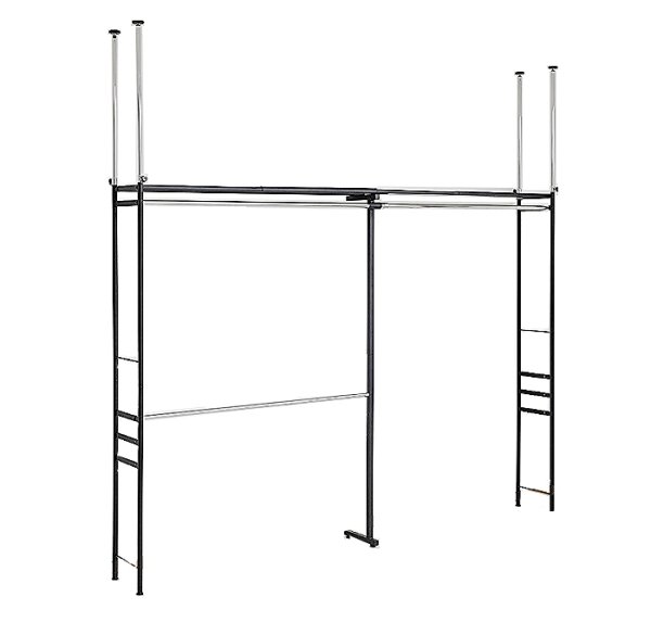 画像6: 突っ張り ツッパリ クローゼット ハンガーラック (奥行30cm)  ロータイプ スーパーワイド カラー3色 【奥行30cm】【幅140〜250cm】【高さ185〜245cm】/ 収納 ラック 棚 クローゼット収納ラック 収納棚 ハンガーラック 収納ケース ワードローブ  吊り下げ収納 大容量 木製 オープンラック スリムラック 北欧 押入れ 引き出し 押入れ